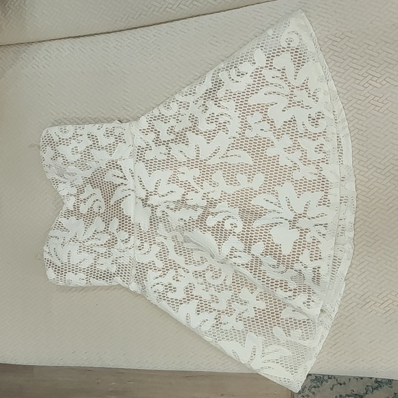 White and Nude Cutout Mini Dress - Picture 1 of 3